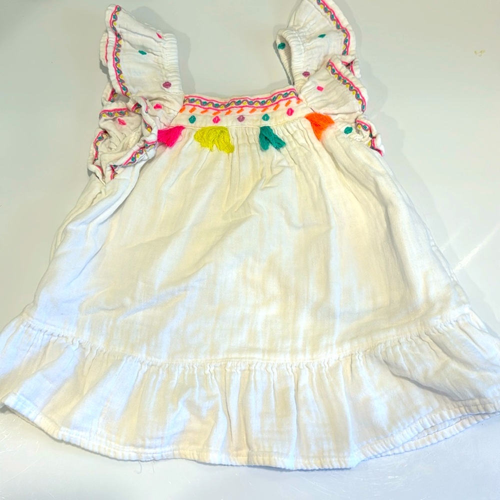 Cat&Jack sundress white with bright accents 18mos